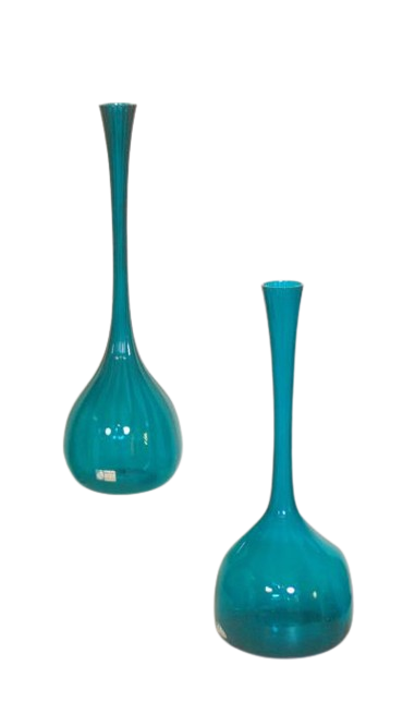 Pair of Gunnar Ander,turquoise glass vases  ca 1960